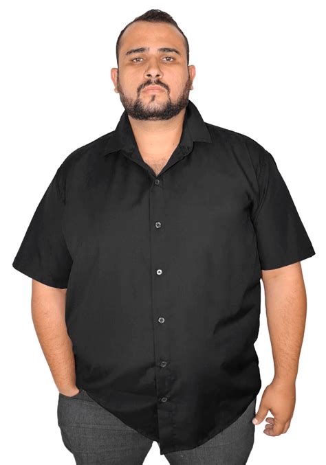 Camisa social manga curta plus size .